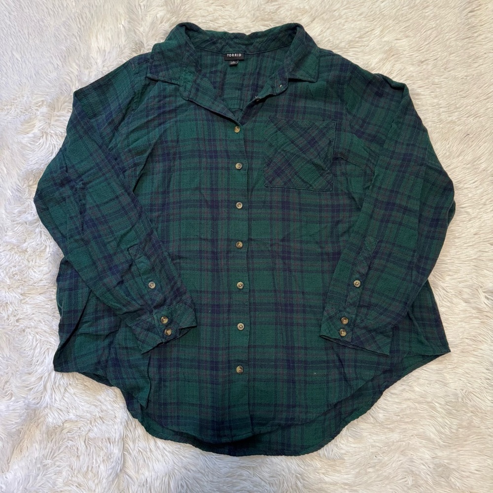 Torrid Lizzie Long Sleeve Tunic Shirt Size 1